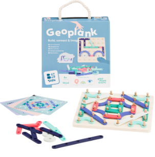 Géoplan en bois — Créer des motifs colorés